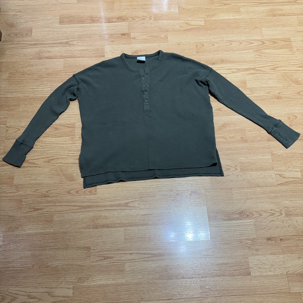 Aerie Olive Green Ribbed Top. Size xs